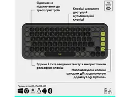 Клавіатура Logitech POP Icon Keys Graphite (920-013157) - мініатюра 7