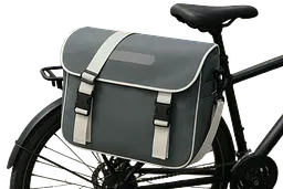 Сумка велосипедна Bikemate 20 л, сіра, з дощовиком, 2в1 (на багажник/через плече)