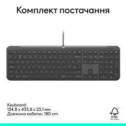 Клавіатура Logitech Signature Slim K620 for Business USB-C UA Graphite (920-013333) - мініатюра 8