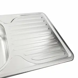 Кухонна мийка з нержавіючої сталі Platinum декор 7642 (0,8/180 мм), R, Decor - мініатюра 4