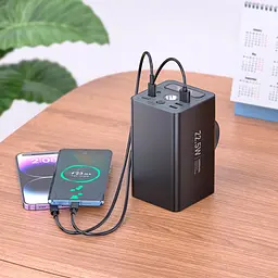 Портативна батарея Powerbank Hoco J138 Distant 22.5W+PD20W+DC12V 60000mAh Black - мініатюра 7