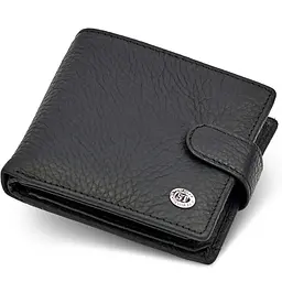 Чоловіче портмоне з натуральної шкіри ST Leather ST153 чорне 10,5 см