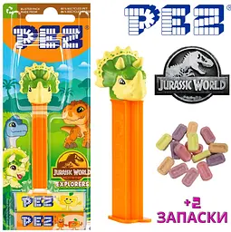 Диспенсер із цукерками Pez Jurassic World Triceratops 17г - мініатюра 2