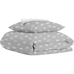 Комплект постільної білизни дитячий Cosas Grey Crown 110 х 140 см (CrownG_zig_140)