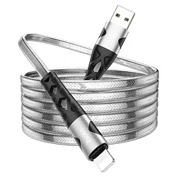 Кабель Hoco U105 Pisces Cable USB to Lightning 3A 1m Silver