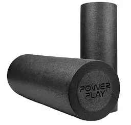 Масажний ролик (роллер) гладкий PowerPlay 4021 Fitness Roller Чорний (90x15 см) (PP_4021_Black_90*15) - мініатюра 2
