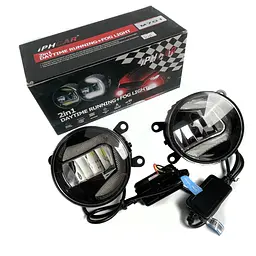 Протитуманні LED Фари круглі D90 мм / Лінза з ДХО / 12V / 22W / 6000K-COB / 2 шт.