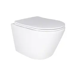 Унітаз підвісний Qtap Swan безободковий Ultra Quiet з сидінням Soft-close QT16335179W, Білий