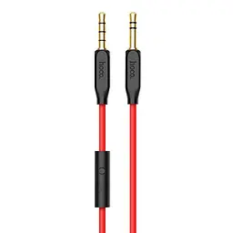 Кабель 3,5"-3.5" 1m Hoco Black + Mic (UPA-12)