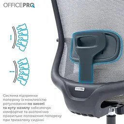 Офісне крісло OfficePro Wave OC599-B-DG-DG (OC599-B-DG-DG) - мініатюра 15