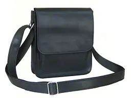 Чоловіча шкіряна сумка GS 23*21*6 см чорна (КЛ 001 черн) 200 - мініатюра 3