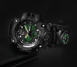 Наручний годинник чоловічий з компасом Besta Life Pro AllBlack Чорний (3085) - мініатюра 4