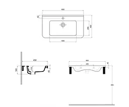 Умивальник Sanwerk Space Line 80x45 (UV0000157), Білий - мініатюра 2