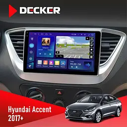 Штатна магнітола Hyundai Accent 2017+ Decker D9-009 4x64, DSP, 4G, 2k Decker (НФ-00008245)