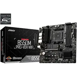 Материнська плата MSI B550M PRO-VDH Wi-Fi Socket AM4 - мініатюра 3