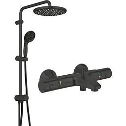 Душова система Grohe Vitalio Start System 250 Cube + термостат для ванни Precision Start UA303904TR, Чорний матовий
