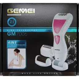 Епілятор Gemei GM7006, жіночий тример 4 в 1 з насадкою для шліфування п’ят, гоління та епіляції - мініатюра 2
