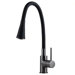 Змішувач для кухні TOPAZ LOFT TLF 8854-H39-GP-B01 латунний для мийки з керамічним картриджем D35