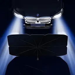 Сонцезахисна парасолька для автомобіля (1.40x0.80m) Black - мініатюра 4