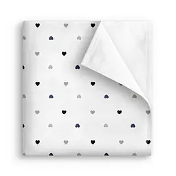 Пелюшка багаторазова Cosas непромокаюча Grey Hearts 70х120 см, біла - мініатюра 2