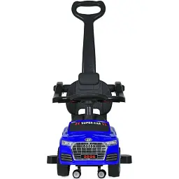 Дитяча каталка-толокар Bambi Racer M 5045L-4 з батьківською ручкою синій - мініатюра 5
