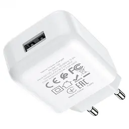 Мережевий зарядний пристрій Hoco N2 Vigour single port charger 1USB, 2,1 A White - мініатюра 4