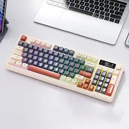 Ігрова бездротова клавіатура FREEWOLF M96 / RGB / З екраном / Два режими підключення - мініатюра 2