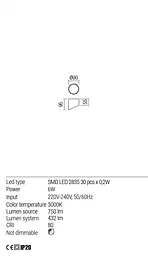 Стельовий світильник Redo UTO PL LED 6W IP20 SAND WHITE (5.1.2) 01-1625 - мініатюра 3