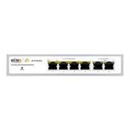 PoE-комутатор 6-портовий керований Wi-Tek WI-PCES306G V2 гігабітний, 4x1000Mbps PoE+, 2x1000Mbps Uplink, 60W, Cloud, ONVIF (73-00251) - мініатюра 4