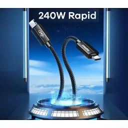 Кабель Remax RC-C035 USB C - USB C USB 2.0 240 W 1 м чорний - мініатюра 2
