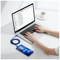 Дата кабель USB-C to Lightning 1.2m 20W blue Baseus (CAJY000203) - мініатюра 8