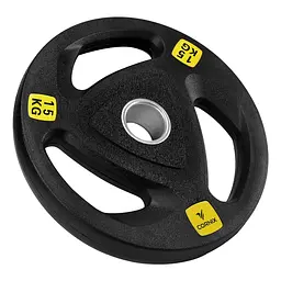 Диск олімпійський Cornix 1 x 15 кг 51 мм металевий, прогумований Black XR-0427