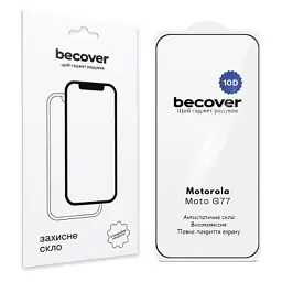 Скло захисне BeCover 10D Motorola Moto G77 Black (715714)