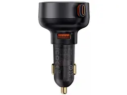 Автомобільний зарядний пристрій BASEUS Enjoyment Pro U Black (C00057800111-00) - мініатюра 2