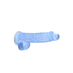 Фалоімітатор RealRock Crystal Clear 6” 17 см (блакитний) - мініатюра 2