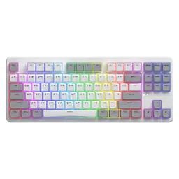 Клавіатура бездротова Hator Rockfall 3 Orange Switch UA RGB White (HTK851UA)