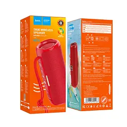 Портативна bluetooth колонка Hoco HC16 TWS з LED підсвічуванням червоний - мініатюра 4