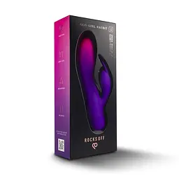 Вібратор-кролик Rocks Off Glo Girl - Rabbit, 2 мотори, 10 режимів, на батарейках - мініатюра 6