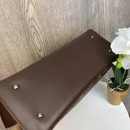 Сумка жіноча велика на плече містка стильна коричнева (1095Н) - мініатюра 8