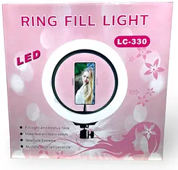 Кільцева LED лампа Opt-Top LC-330 з утримувачем для телефону 33 см (1756375668) - мініатюра 9