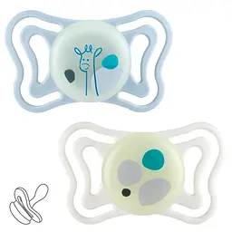 Пустушка Chicco PhysioForma Light силіконова з футляром люмінесцентна 2 шт. (71088.41)