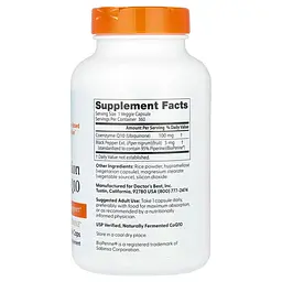 Коензим CoQ10 з біоперіном Doctor's Best CoQ10 with BioPerine 100 мг 360 капсул - мініатюра 2