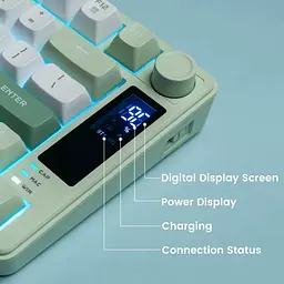 Ігрова мембранна клавіатура Womier DK75 / Три режими підключення / OLED Screen / Green - мініатюра 3