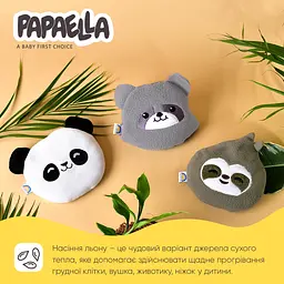Подушка-грілка Papaella Панда з насінням льону 18х16 см білий (8-33270 білий) - мініатюра 5