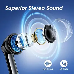 Бездротові навушники Eissix Bluetooth 5.3 з керуванням кнопкою та мікрофоном - мініатюра 2