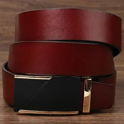 Двосторонній ремінь для чоловіків з натуральної шкіри Vintage 21479 коричневий 120 см - мініатюра 1