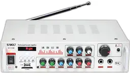 Підсилювач звуку Bluetooth 4,0 USB/SD/FM/MP3 150W+150W 2х канальний з пультом стереопідсилювач для колонок з караоке 220V та 12V UKC AMP-313