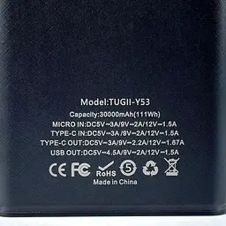 Зовнішній акумулятор WUW-TUGII Y53 30000mAh 22.5W Black [123968] - мініатюра 6