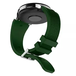 Силіконовий ремінець Watchbands Galaxy для Samsung Galaxy Watch 46mm - темно-зелений ширина кріплення 22мм розмір L (WB001GALAXYBGREEN46) - мініатюра 2