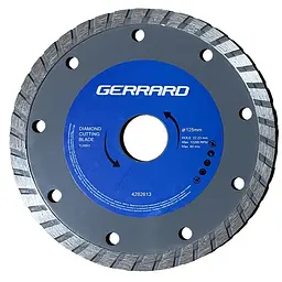 Диск алмазний по бетону Turbo - 125x7.5x22.23мм Gerrard 4282613